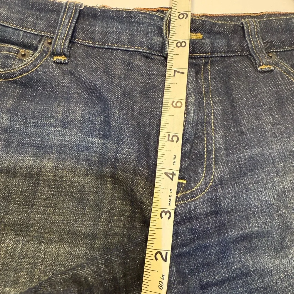 J. Crew Factory Shorts Mid Rise Stretch Hipslung Dark Blue Denim Cuffed EUC - Picture 4 of 13